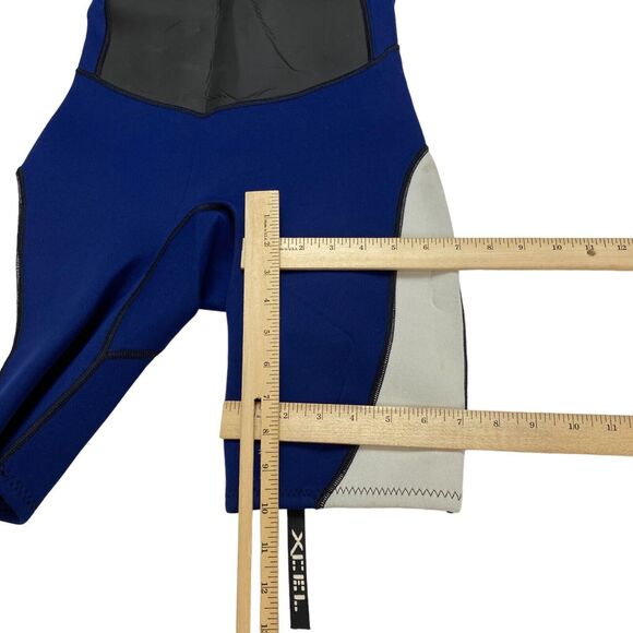 Xcel Axis 2mm Hydroflex Shorty Wetsuit Size Small Navy Gray Nylon Back Zipper - Picture 3 of 16